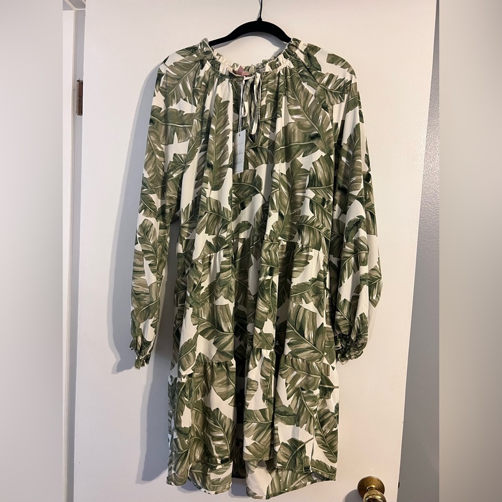 Show Me Your Mumu - Birdie Mini Dress - Green Majestic Palm print - XXL - NWT